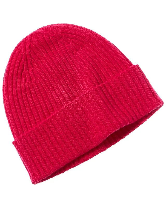 Phenix 2X2 Ribbed Cuffed Cashmere Beanie