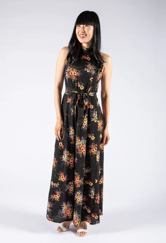 Halter Neck Floral Jumpsuit