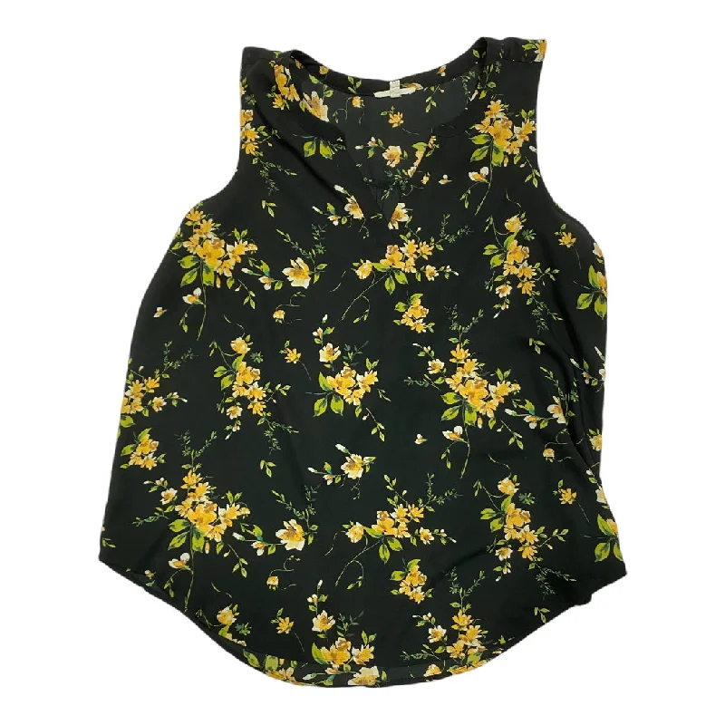 Top Sleeveless By Maurices In Black & Yellow, Size: 1x