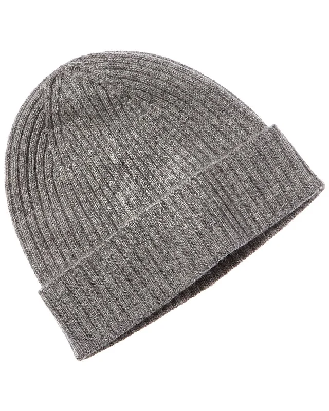 Phenix 2X2 Ribbed Cuffed Cashmere Beanie