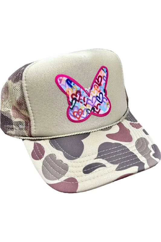 Women's Butterfly Trucker Hat In Camouflage