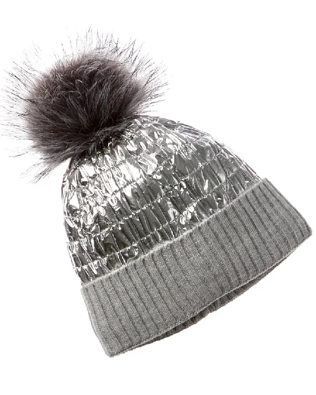 Surell Accessories Metallic Puffer Beanie