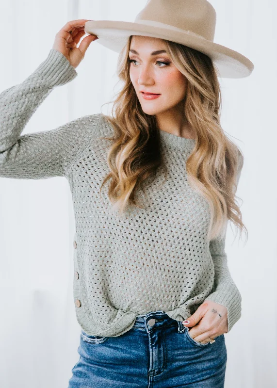 Sterling Side Button Sweater