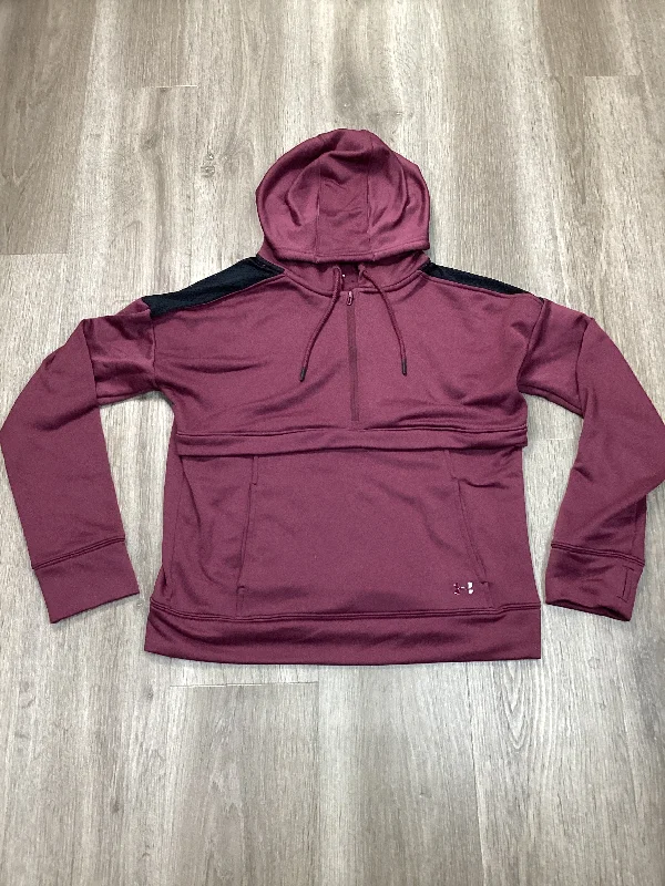 Athletic Sweatshirt Hoodie By Under Armour In Maroon, Size: M