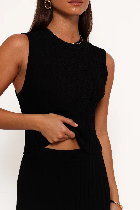 Carson Knit Top - Black