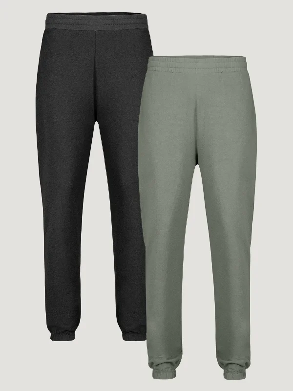 Women's Terry Jogger Essential 2-Pack (Black + Mercury Green) FINAL SALE