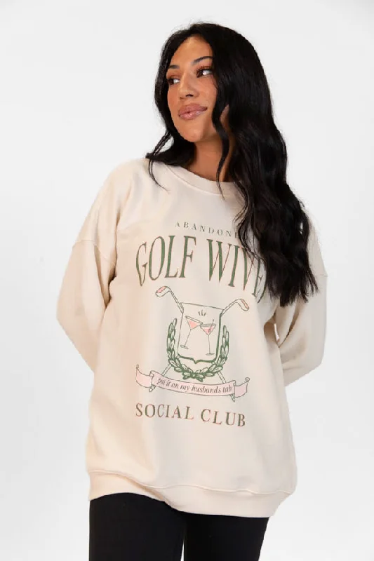 Golf Wives Cream Oversized Graphic Sweatshirt