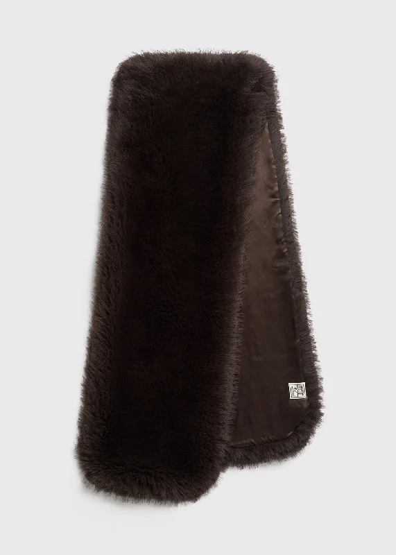 Faux fur stole beaver brown