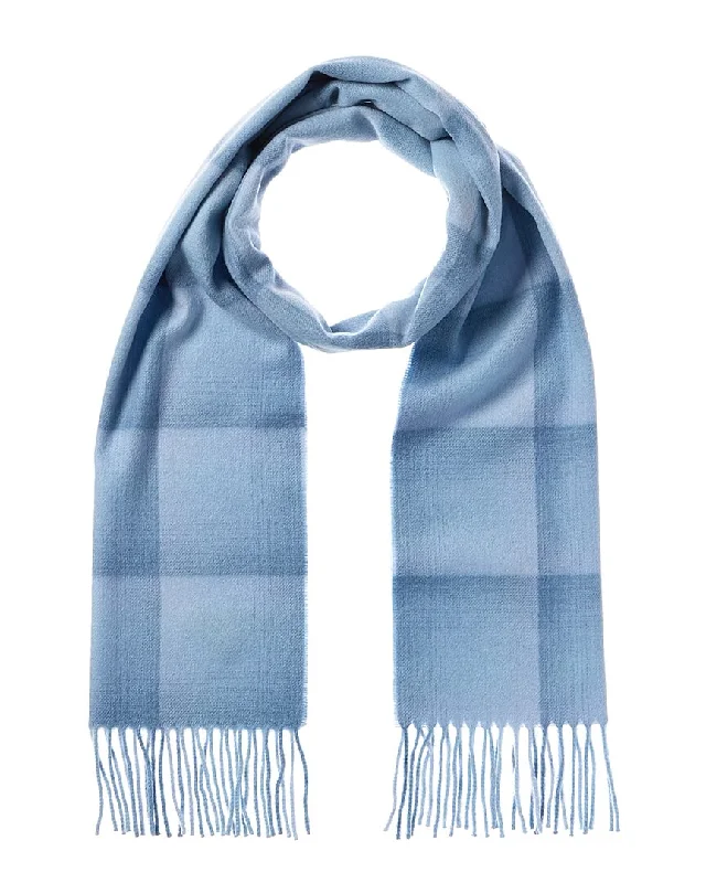 Amicale Cashmere Ombre Grid Cashmere Scarf