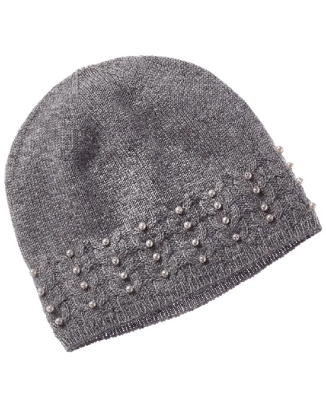 Forte Cashmere Pearl Studded Cashmere Hat