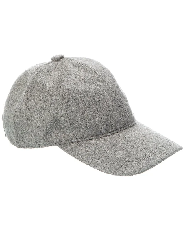 Amicale Cashmere Woven Cashmere Baseball Cap