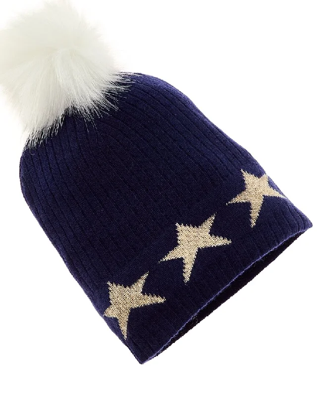 Hannah Rose Mini Star Border Cashmere Hat