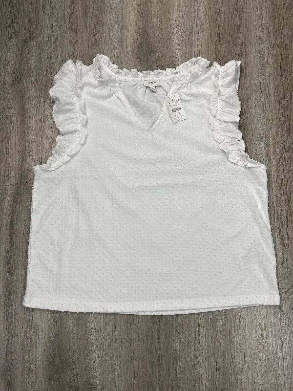 Top Sleeveless By J. Crew In White, Size: Xl