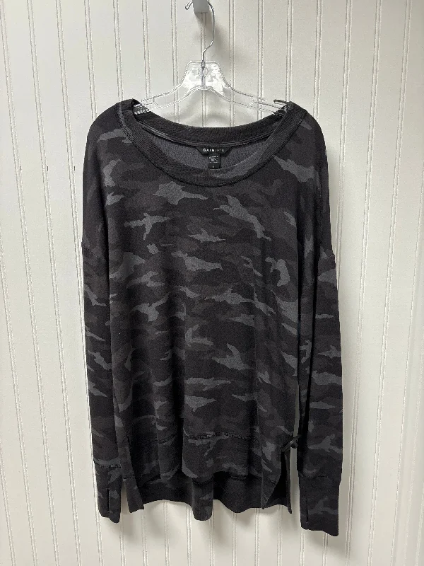 Athletic Sweatshirt Crewneck By Athleta In Camouflage Print, Size: L