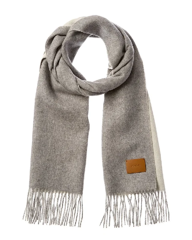 Vince Double Face Two-Tone Wide Wool & Cashmere-Blend Scarf