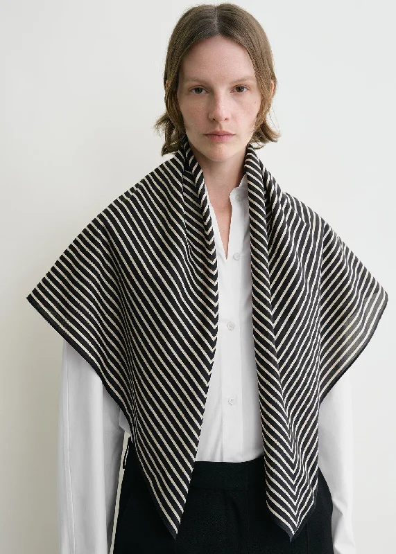 Signature monogram cotton blanket scarf black