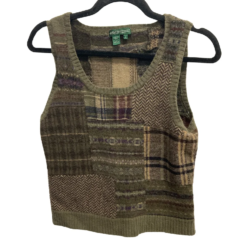 Top Sleeveless By Lauren Jeans Co In Brown & Green, Size: L