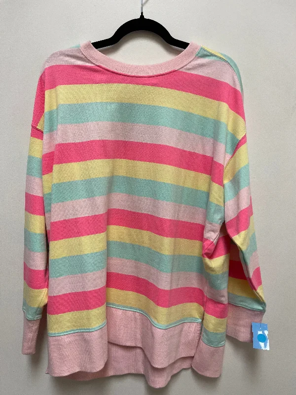 Sweatshirt Crewneck By Crown And Ivy In Striped Pattern, Size: M