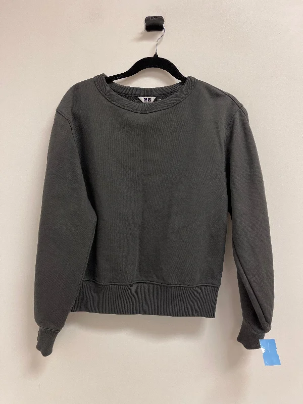 Sweatshirt Crewneck By Uniqlo In Grey, Size: L