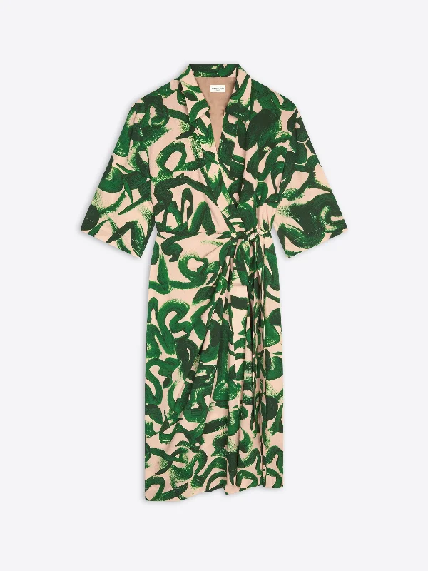 Printed wrap dress