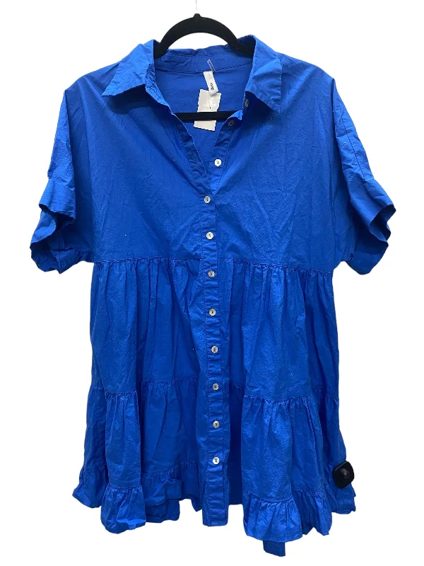 Dress Casual Short By Glam In Blue, Size: L