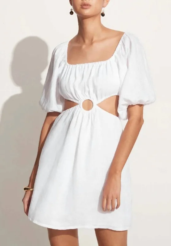 Almero Mini Dress In Plain White