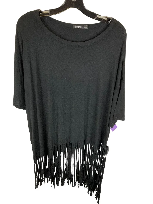 Black Top Short Sleeve Boohoo Boutique, Size 2x