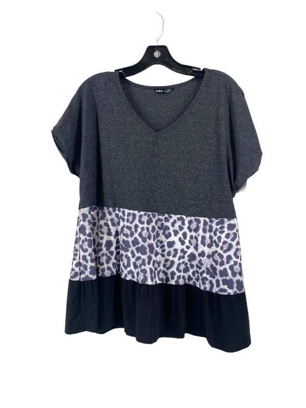 Grey Top Short Sleeve Shein, Size Xl