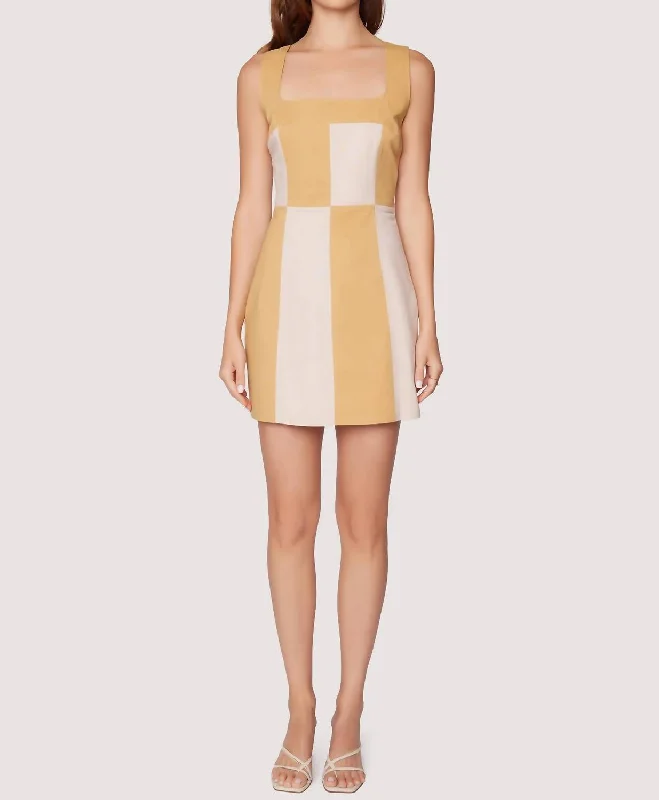 La Creme Mini Dress In Cream Sand