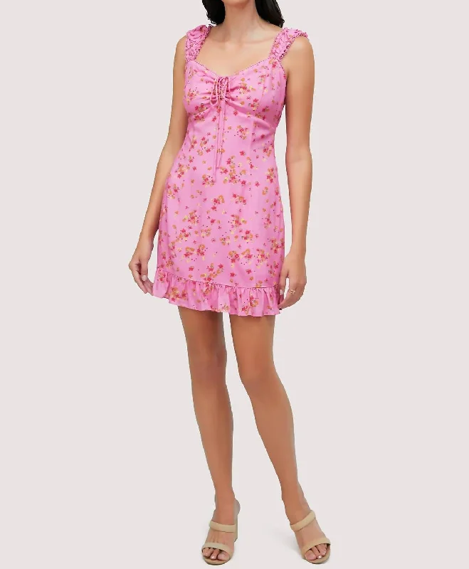 Love Spell Mini Dress In Pink Floral