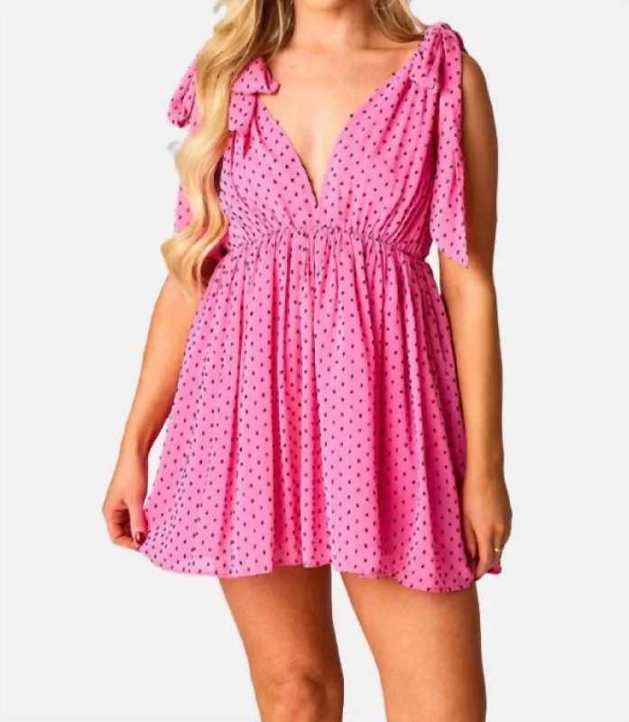 Melanie Tie-Shoulder Mini Dress In Minnie