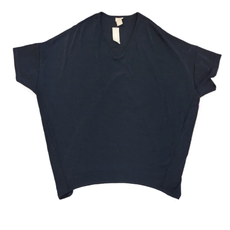 Navy Top Short Sleeve By Chicos, Size: 2x