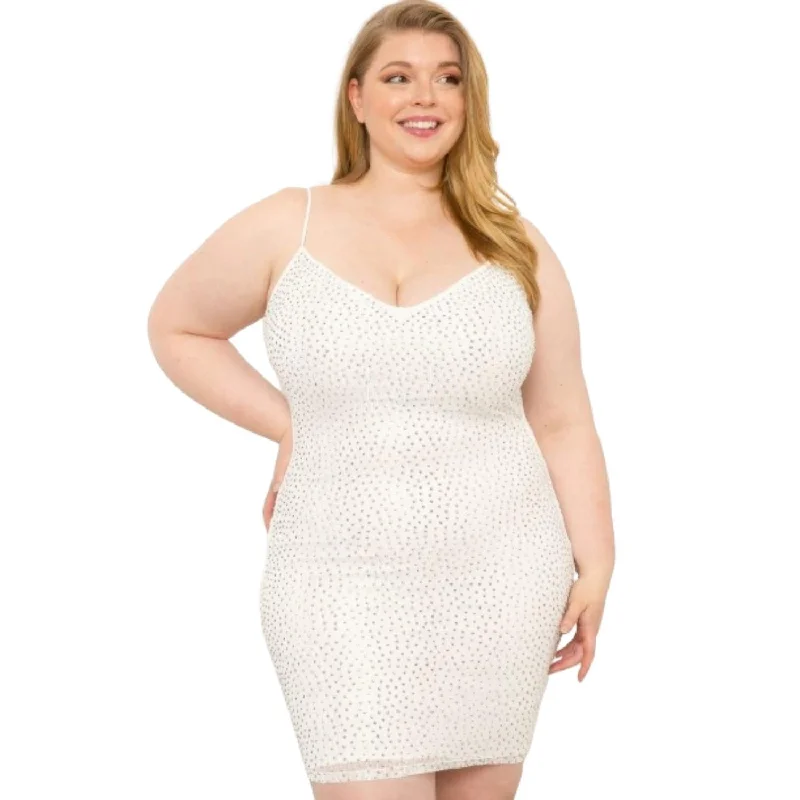 Rhinestone Body Plus Size Mini Dress