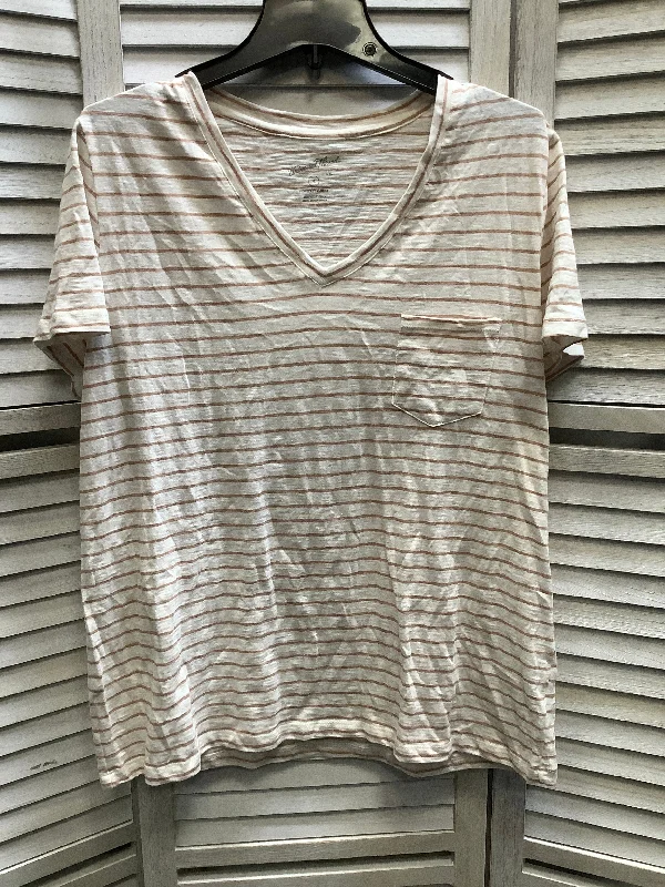 Striped Pattern Top Short Sleeve Universal Thread, Size Xl