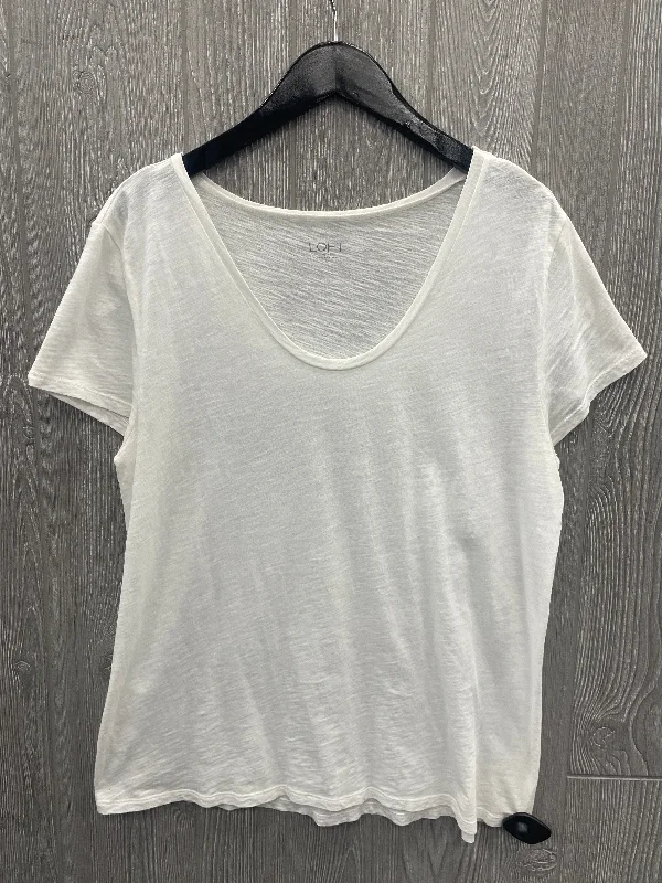 White Top Short Sleeve Loft, Size L