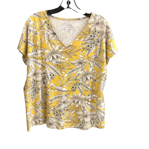 Yellow Top Short Sleeve J. Jill, Size M