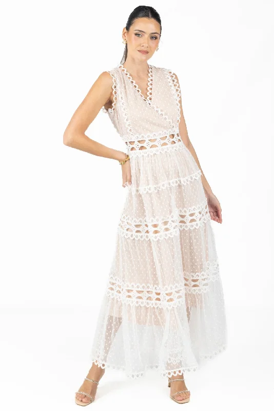 Blair White Lace Maxi Dress