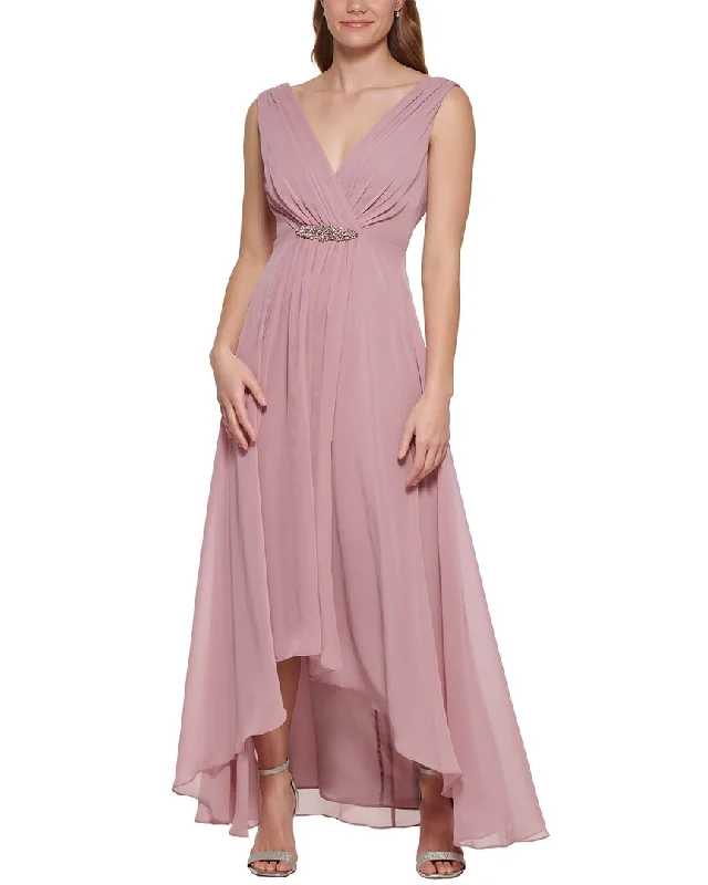 Eliza J Solid Chiffon Maxi Dress