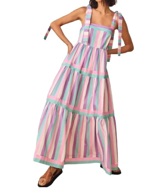 Jessica Candy Stripe Maxi Dress