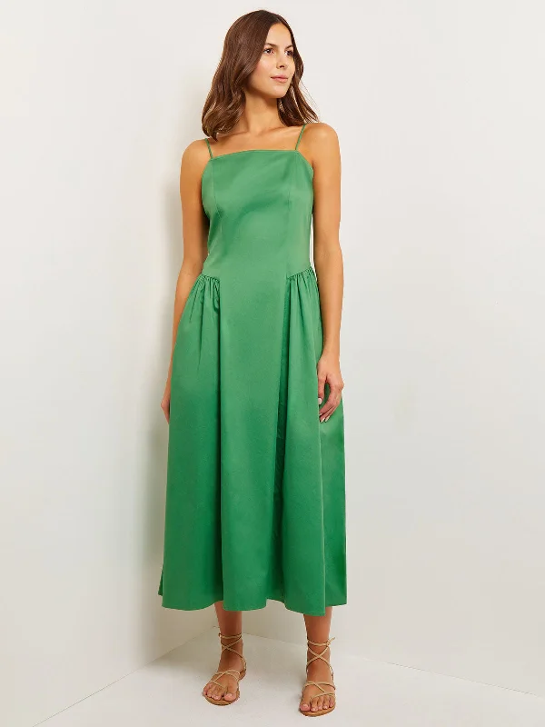 Maxi Fit & Flare Dress - Spaghetti Strap Cotton