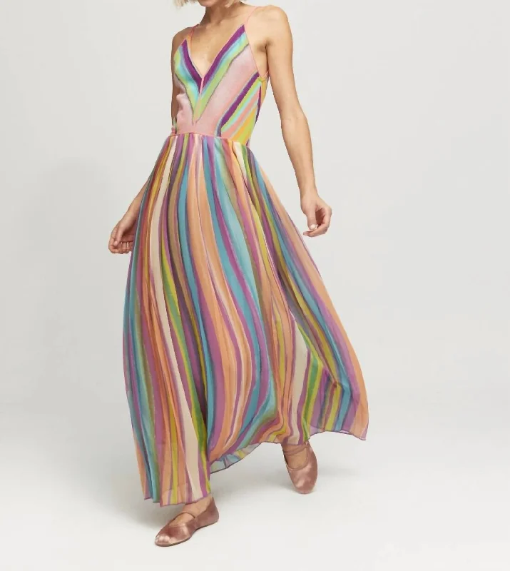 Stripe Maxi Dress In Multi