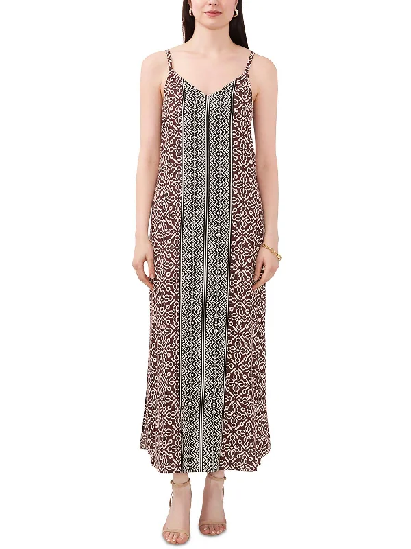 Womens Printed Rayon Maxi Dress