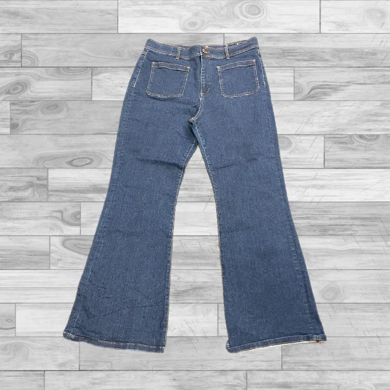 Jeans Flared By Loft In Blue Denim, Size: 14