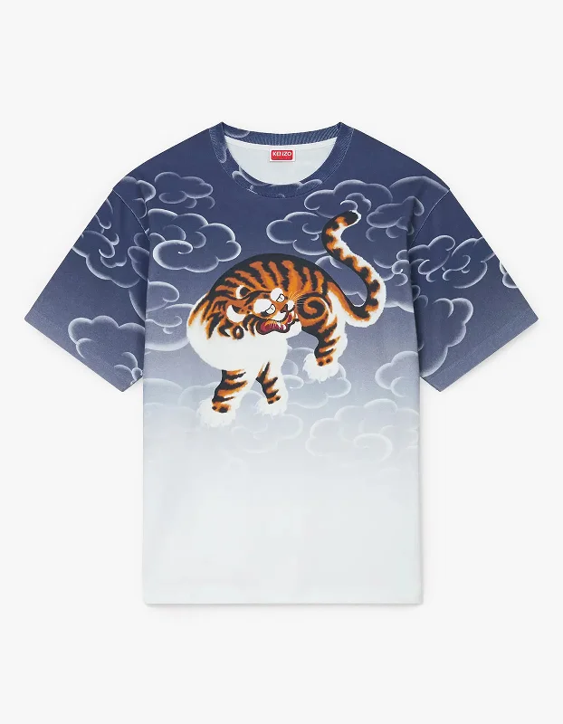 Cloud Tiger Oversized T-Shirt - Blue