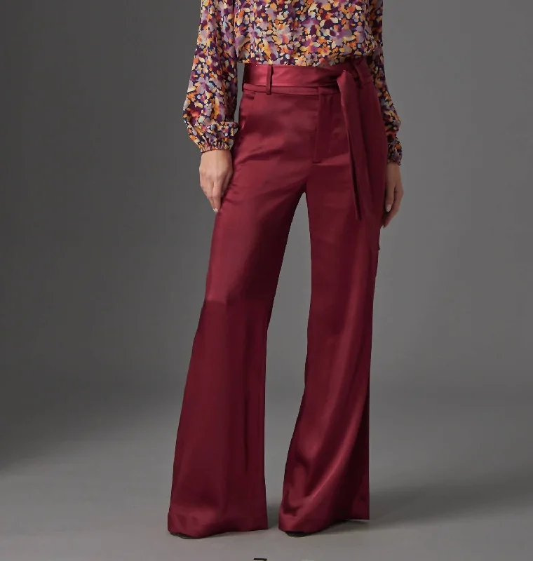 Oaklyn Pant In Burgundy