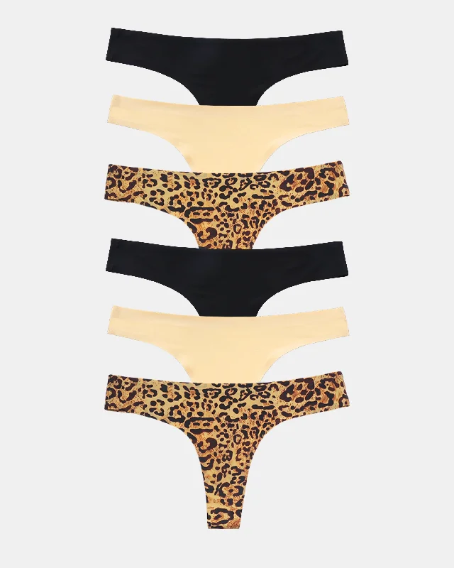 Altheanray Seamless microfiber Thong - Leopard