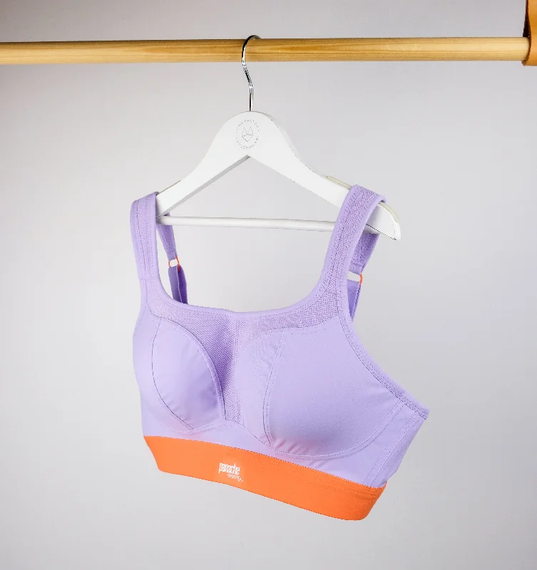 Non-wired shape sports bra [Lilac / Tangerine]