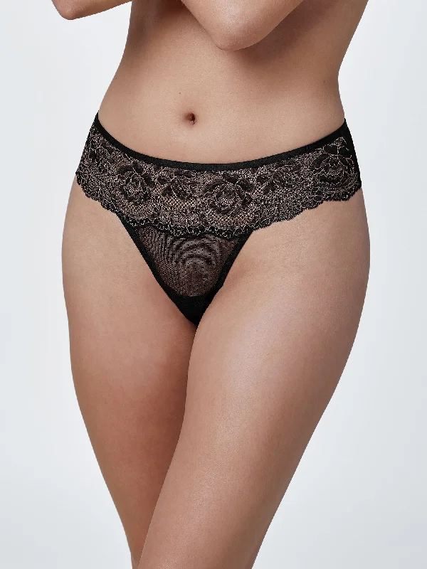 Unveil Lace Trim Thong