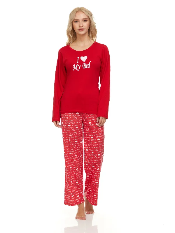 1110P Women Pajamas Set Long Sleeve, 2-Piece Female Pajamas Set