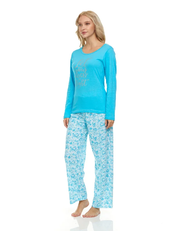 1143P Women Pajamas Set Long Sleeve, 2-Piece Female Pajamas Set